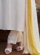 Light Yellow Color Linen Fabric Pant Style Salwar Suit