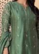 Readymade Green Pant Style Suit In Silk Fabric