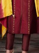 Maroon Pant Style Salwar Suit In Silk