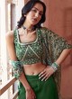 Green Georgette Jacket And Palazzo Set