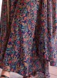 Blue Readymade Paisley Printed Palazzo Suit With Jacket