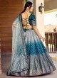 Blue Shaded Wedding Wear Chinon  A Line Lehenga Choli