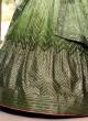Gorgeous Green Shaded Thread Embroidered Lehenga Choli