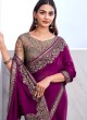 Purple Color Chiffon Silk Contemporary Saree