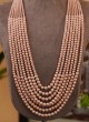 Wedding Wear Peach Seven Layered Pearl Mala