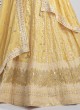 Yellow Thread Embroidered Designer Lehenga Choli