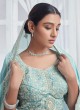 Sky Blue Organza Trendy Lehenga Choli