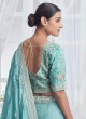 Sky Blue Organza Trendy Lehenga Choli