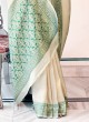 Stunning Beige Kanjivaram Silk Contemporary Saree