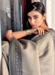 Grey Weaving Embroidered Kanjivaram Silk Saree