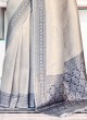Grey Weaving Embroidered Kanjivaram Silk Saree