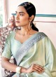 Designer Pista Green Kanjivaram Silk Festive Saree