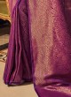 Gorgeous Purple Weaving Wok Silk Saree