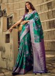 Wedding Wear Silk Green Color Saree