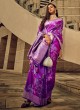 Purple Designer Weaving Embroidered Silk Saree