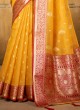 Wedding Wear Tissue Saree With Weaving Work