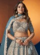 Exclusive Sky Blue Designer Net Lehenga Choli For Wedding