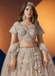 Cream Net Fabric Designer Wedding Lehenga Choli