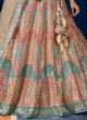 Multi Color Lehenga Choli In Net With Sequins Embroidered Work