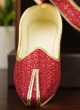 Maroon Jutti With Embroidered Detail