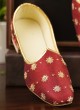 Maroon Embroidered Jutti In Art Silk