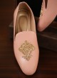 Peach Leather Jutti For Men