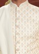 Luxury Cream Sherwani Set With Intricate Embroidery