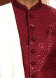 Timeless Charm Silk Maroon Sequins Embroidered Sherwani
