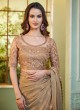 Festive Wear Embroidered Brown Georgette Saree