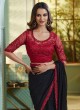 Black And Red Festive Saree With Sequins Work