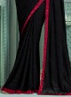 Black And Red Festive Saree With Sequins Work