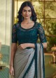 Grey Festive Saree In Georgette With Sequins Work