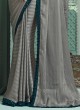 Grey Festive Saree In Georgette With Sequins Work