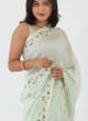 Organza Pista Green Saree