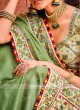 Art Silk Pista Green Designer Saree