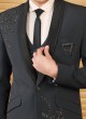 Wedding Wear Suit In Dark Grey Color