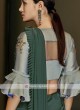 Green lycra ready pleated saree