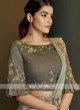 Stylish Grey ready pleated saree