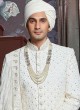 Royal Look Sherwani In Off White Color