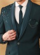 Designer Embroidred Work Green Suit For Wedding