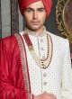 Designer Groom Wear Sherwani In Off White Color