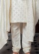 Groom Wear Sherwani In Off White Color