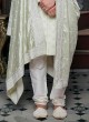 Art Silk Wedding Sherwani In Light Pista Color