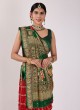 Designer Red and Green Gharchola Saree