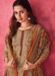 Shagufta Dark Beige Chanderi Silk Salwar Kameez