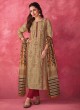 Shagufta Dark Beige Chanderi Silk Salwar Kameez