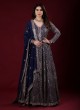 Navy Blue Sequins Embroidered Georgette Designer Anarkali Suit