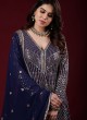 Navy Blue Sequins Embroidered Georgette Designer Anarkali Suit