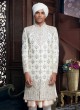 Cream Color Groom Anarkali Sherwani