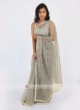 Grey Color Organza Saree